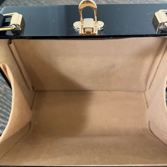 Mirrored Lady Lunchbox Clutch Black and White Handbag - Picture 6 of 7